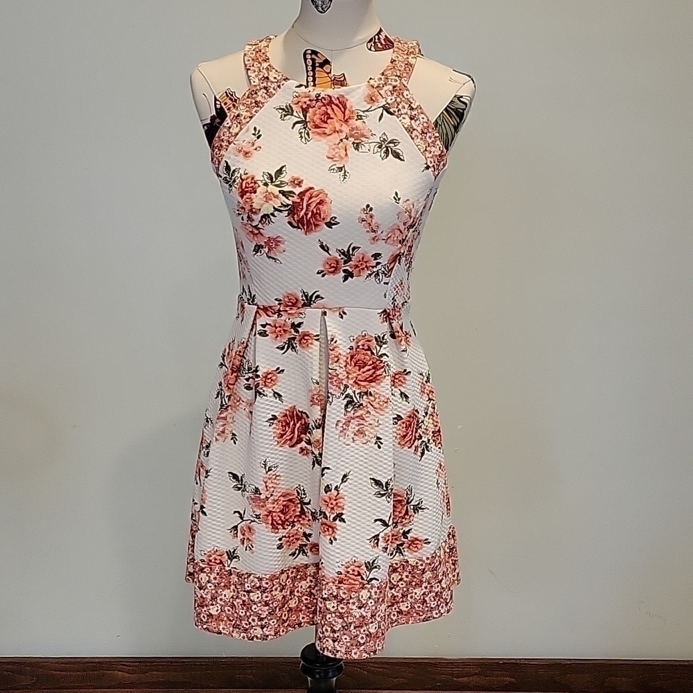 REWIND Floral Dress. Zips Up The Back With 2 Buttons. Size Small